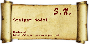 Steiger Noémi névjegykártya